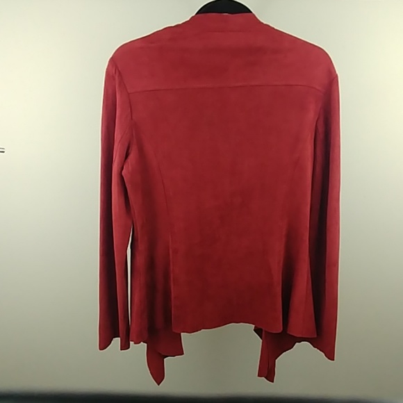 Like NEW V Christina Orange Red Suede Cardigan M - Picture 3 of 7